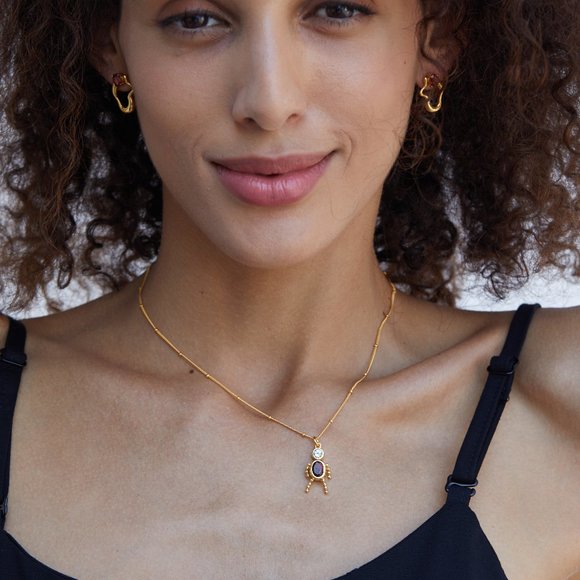 NEW 18K gold plated sterling silver earrings,natural red garnet,gemstone,stylish - Picture 6 of 13